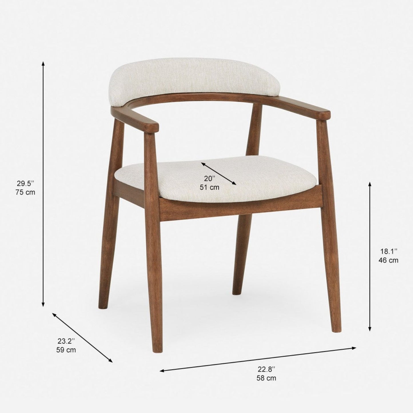 Jane Dining Chair, Walnut