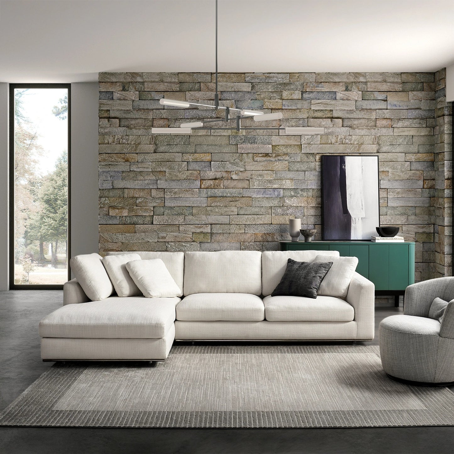Hamilton Sectional Sofa, Right Facing, Beige
