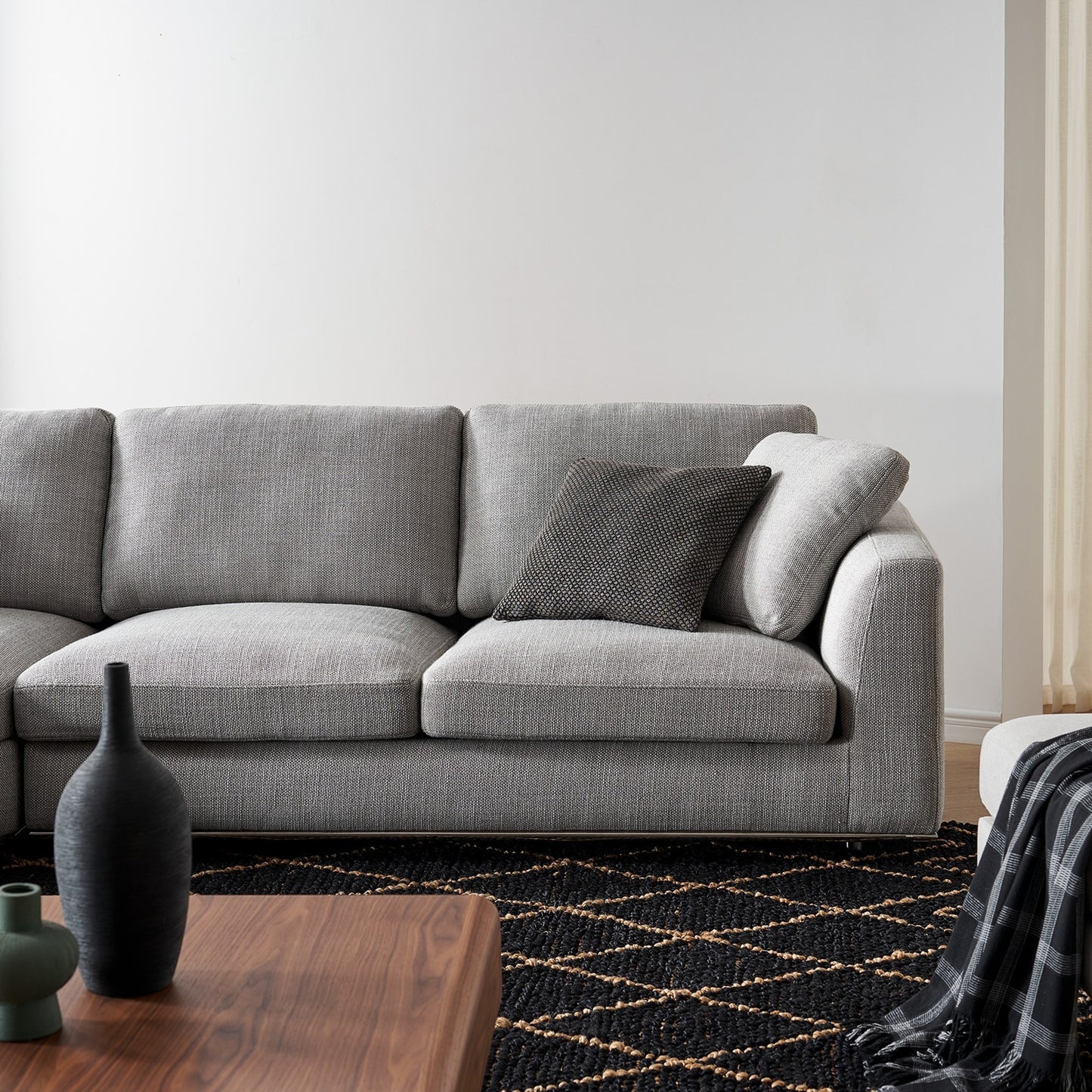 Hamilton Sectional Sofa, Right Facing, Smoke Gray