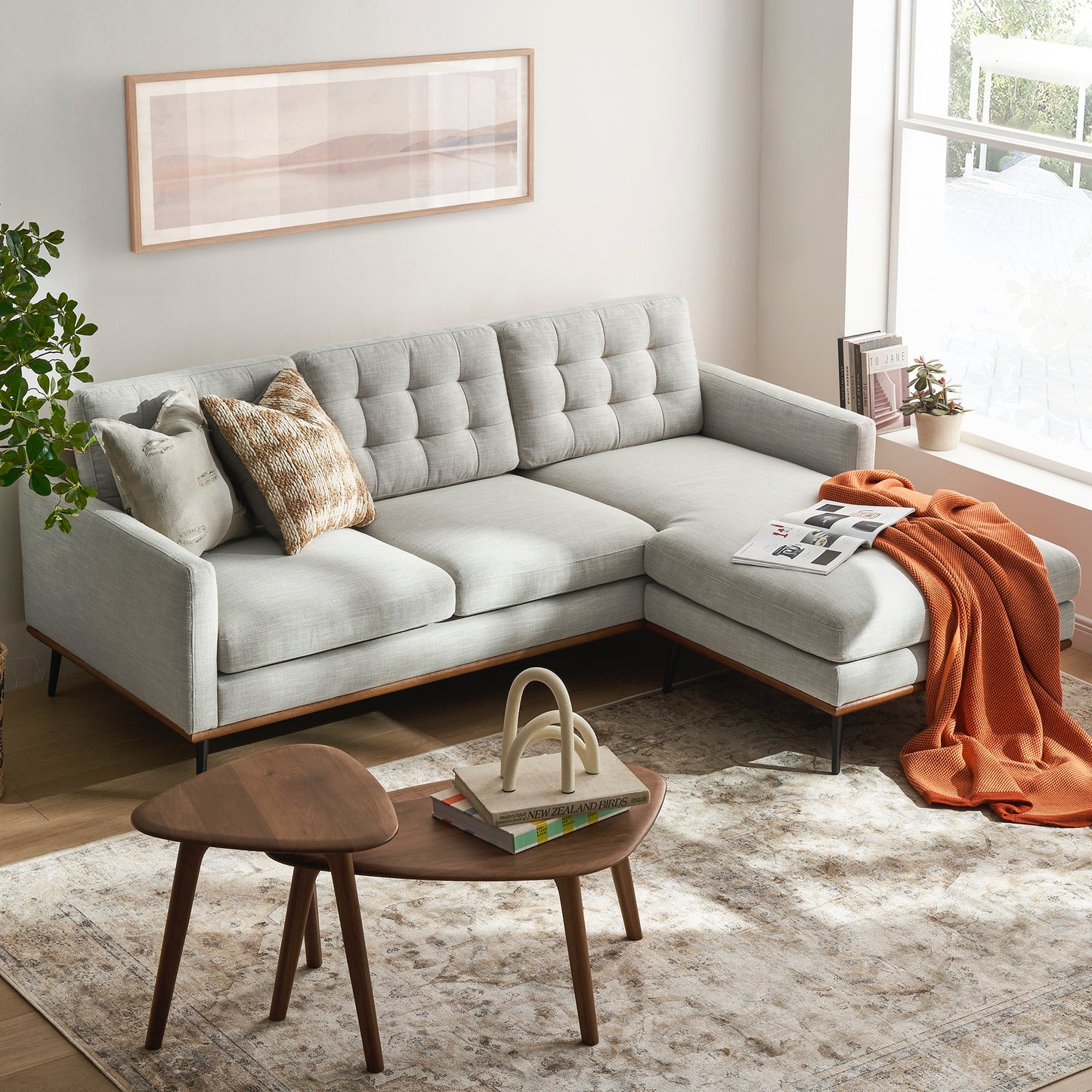 Loft Reversible Sectional Sofa, Beige