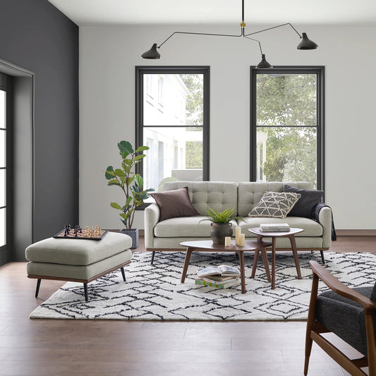 Loft Sofa With Ottoman, 2 Seater, Beige