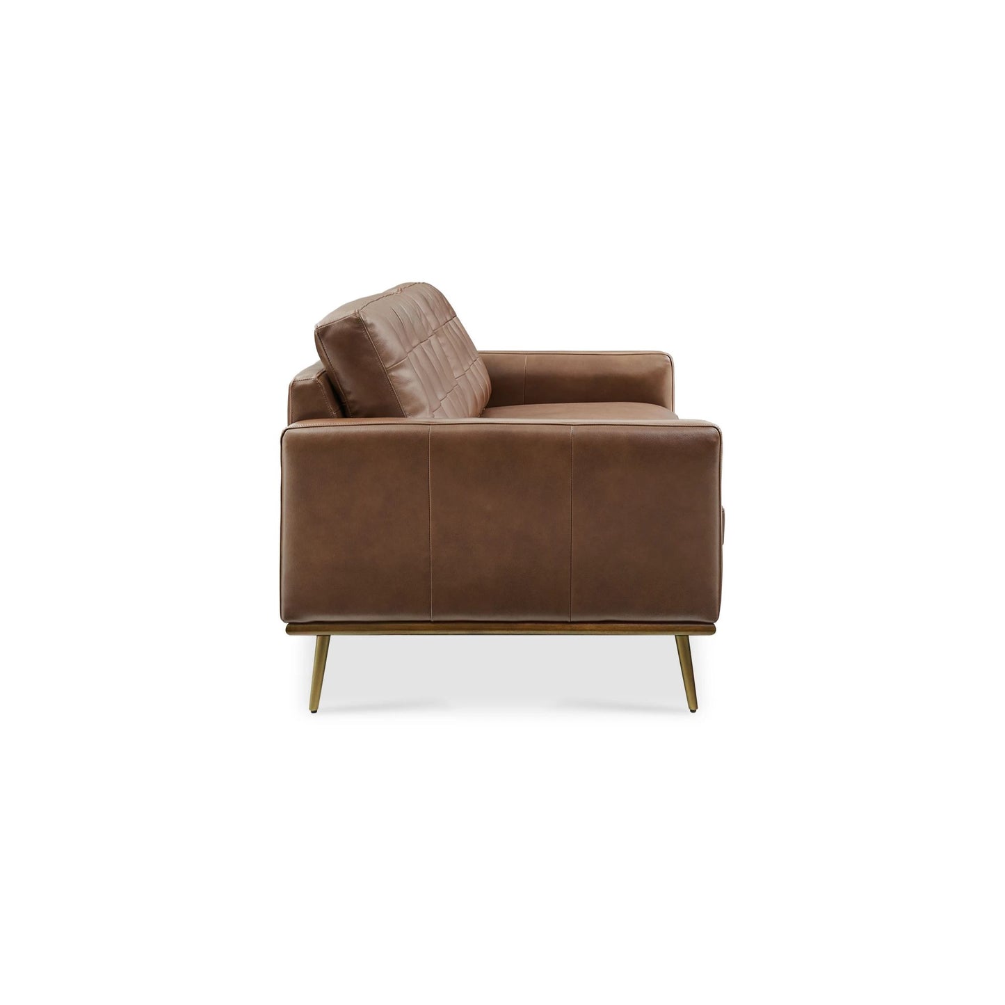 Loft Sofa With Ottoman, 2 Seater, Brown PU Leather