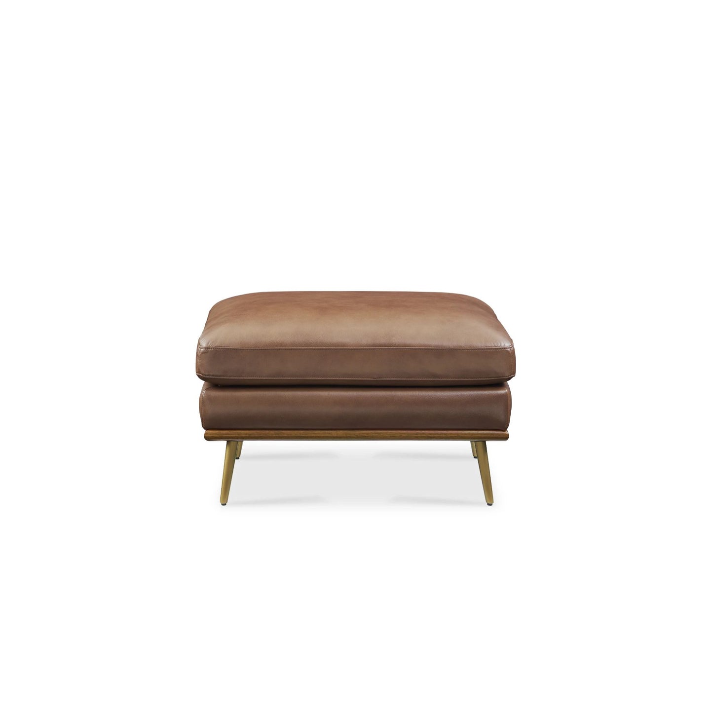 Loft Sofa With Ottoman, 2 Seater, Brown PU Leather