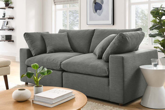 Haven Deep Seat Sectional Sofa, 2 Seater, Gray