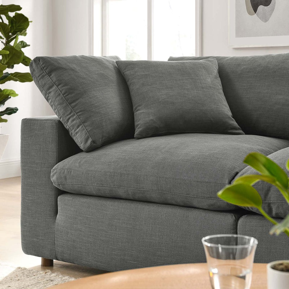 Haven Deep Seat Sectional Sofa, 2 Seater, Gray