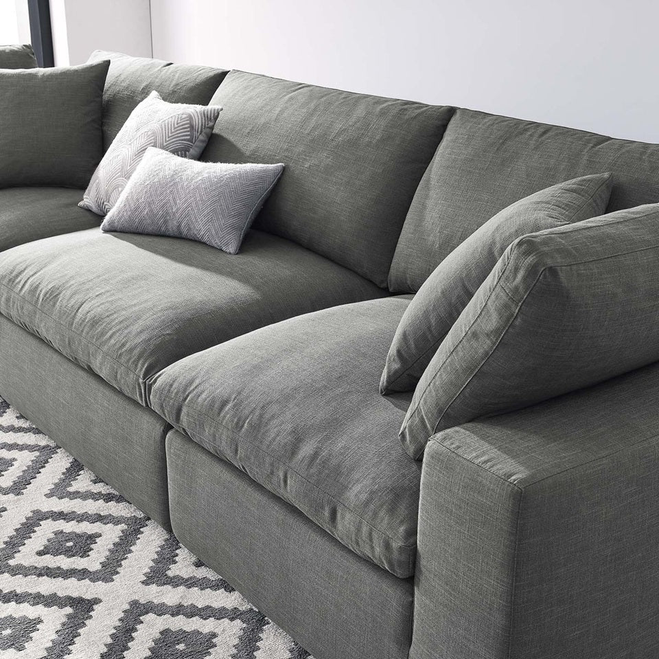 Haven Deep Seat Sectional Sofa, 3 Seater, Gray