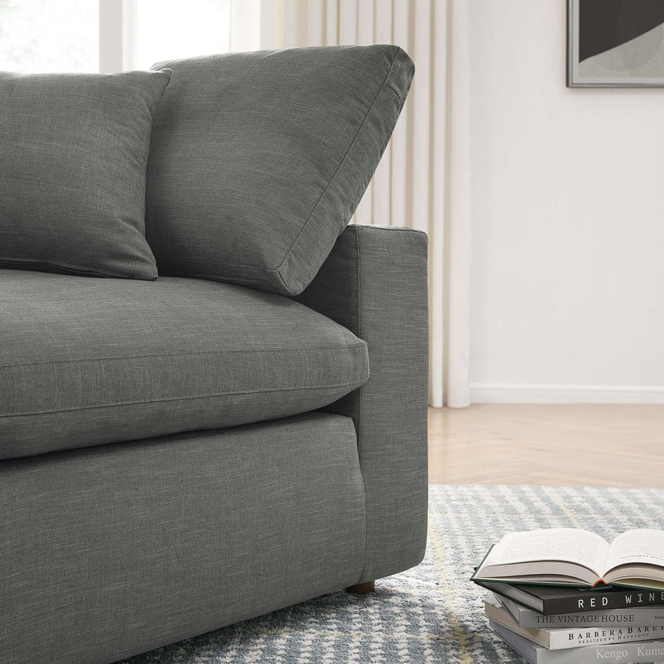 Haven Deep Seat Sectional Sofa, 2 Seater, Gray