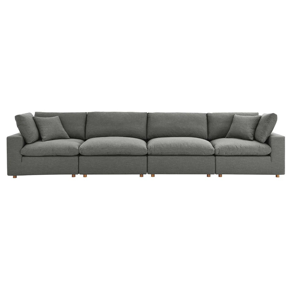 Haven Deep Seat Sectional Sofa, 4 Seater, Gray