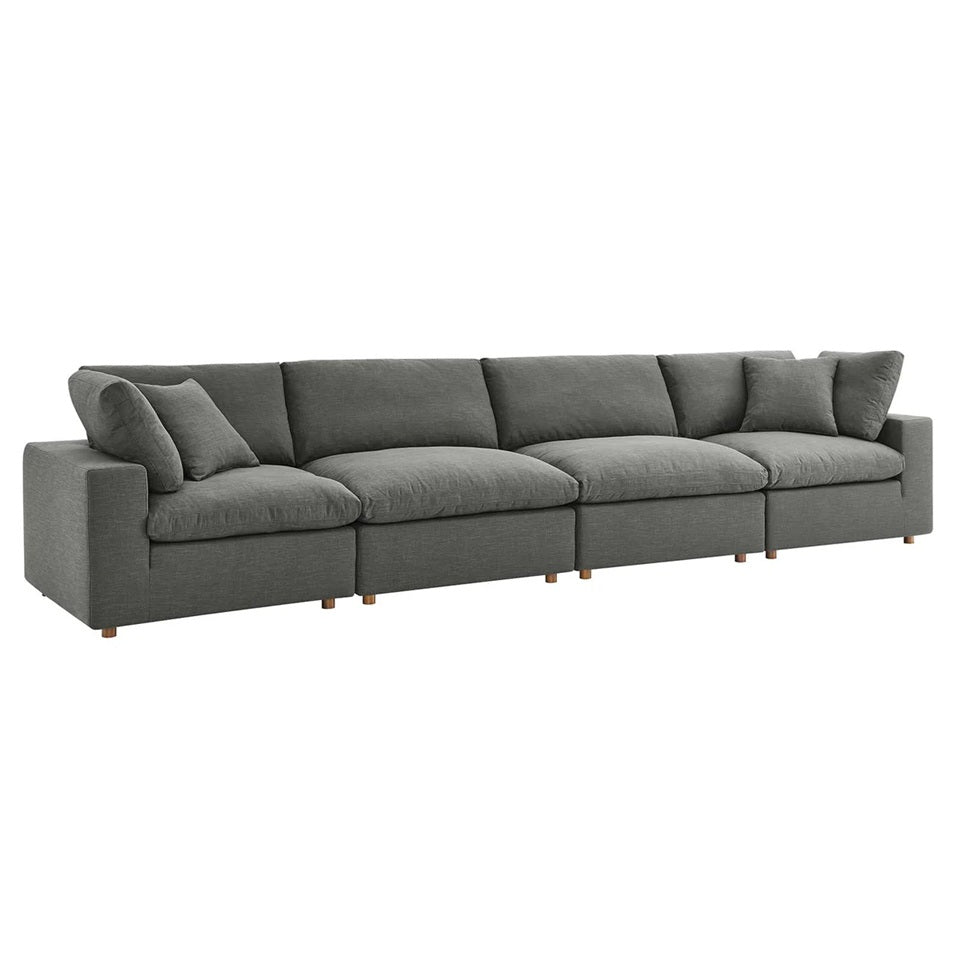 Haven Deep Seat Sectional Sofa, 4 Seater, Gray
