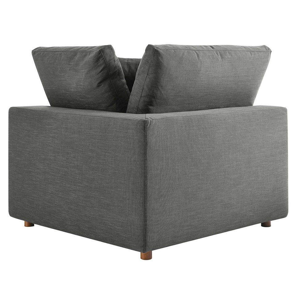 Haven Deep Seat Sectional Sofa With Ottoman, 3 Seater, Gray