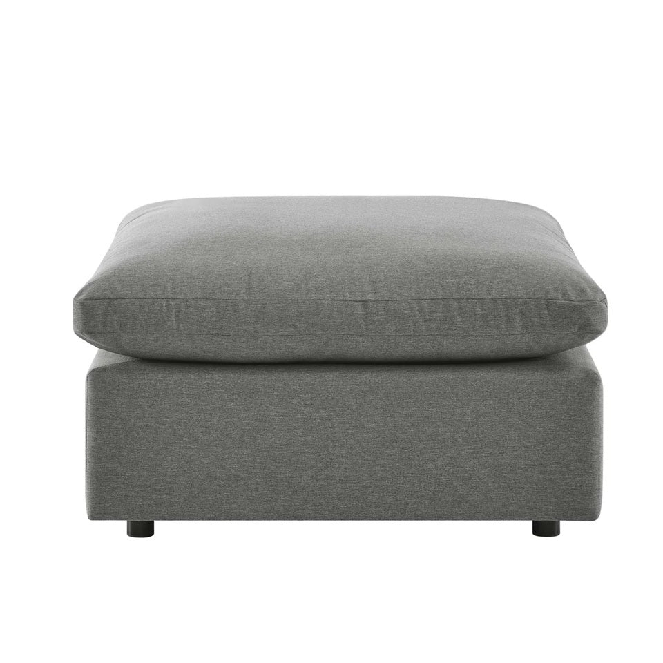 Haven Deep Seat Sectional Sofa With Ottoman, 3 Seater, Gray