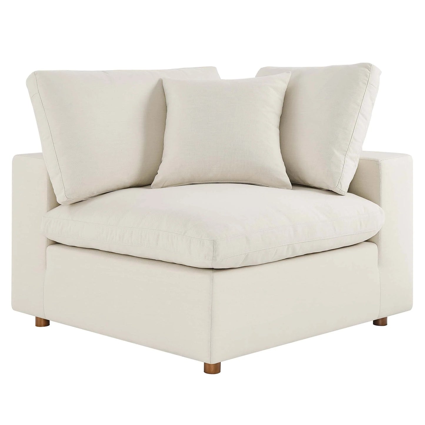 Haven Deep Seat Sectional Sofa With Ottoman, 4 Seater, Beige