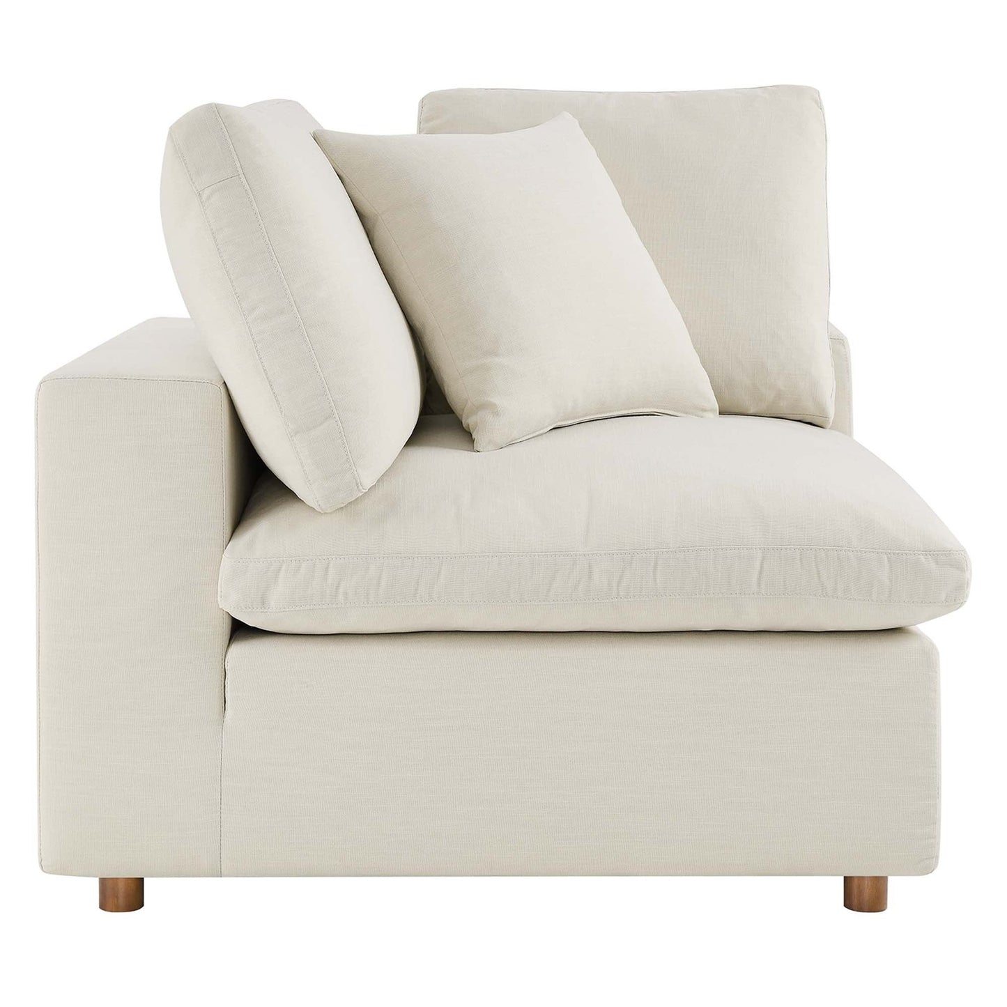 Haven Deep Seat Sectional Sofa With Ottoman, 3 Seater, Beige