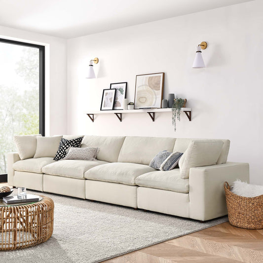 Haven Deep Seat Sectional Sofa, 4 Seater, Beige