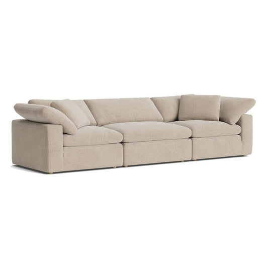 Haven Deep Seat Sectional Sofa, 3 Seater, Beige