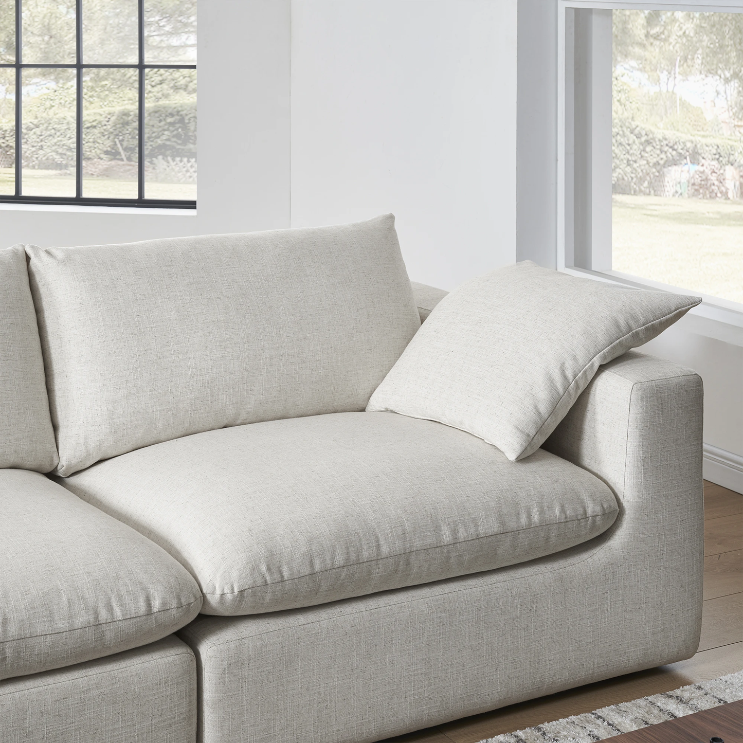 Duke Deep Seat Sofa, 4 Seater, Beige