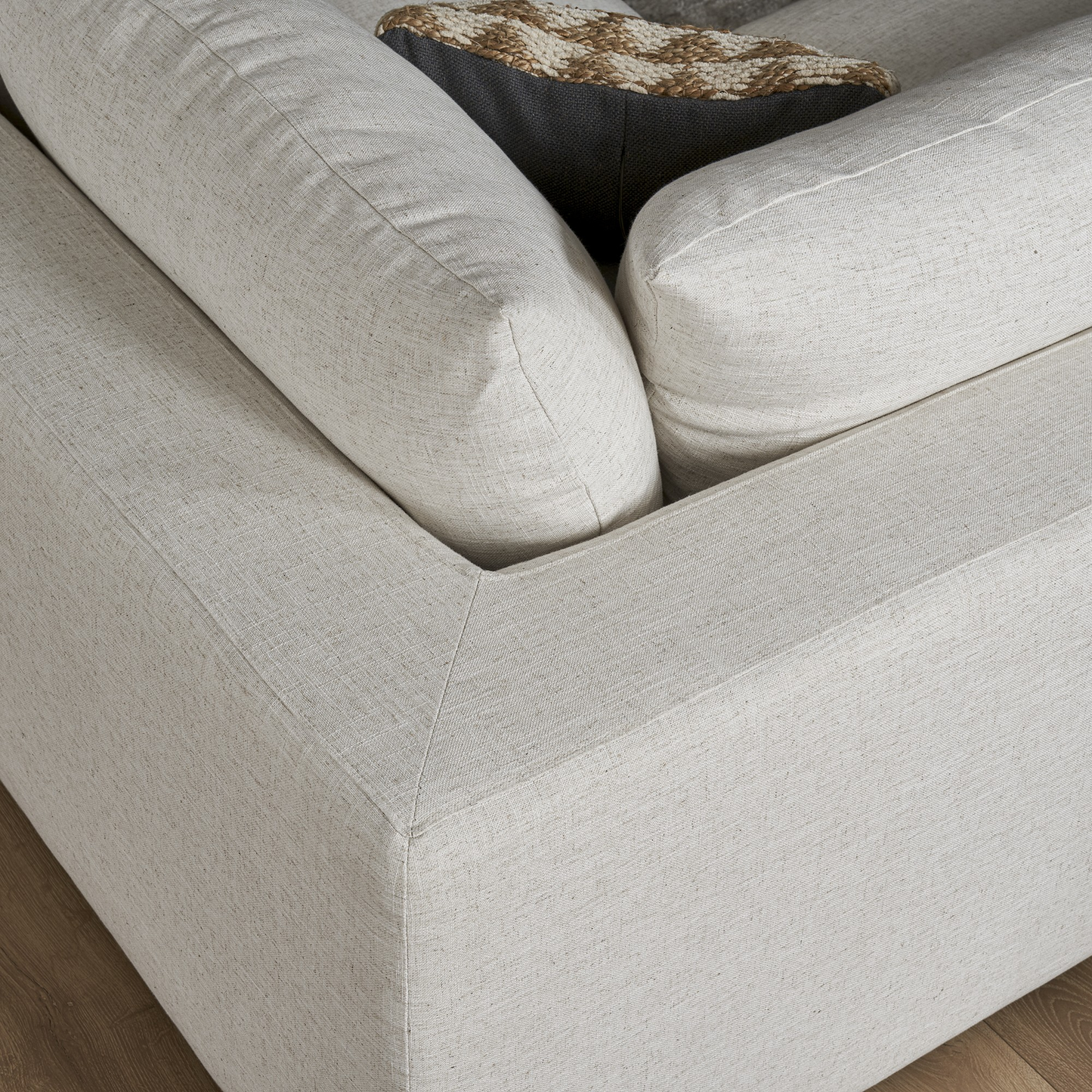 Duke Deep Seat Sofa, 4 Seater, Beige