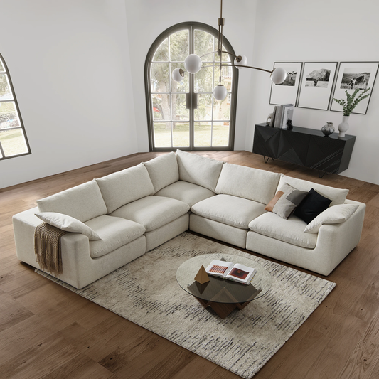Duke Deep Seat Sofa, 5 Seater, Beige