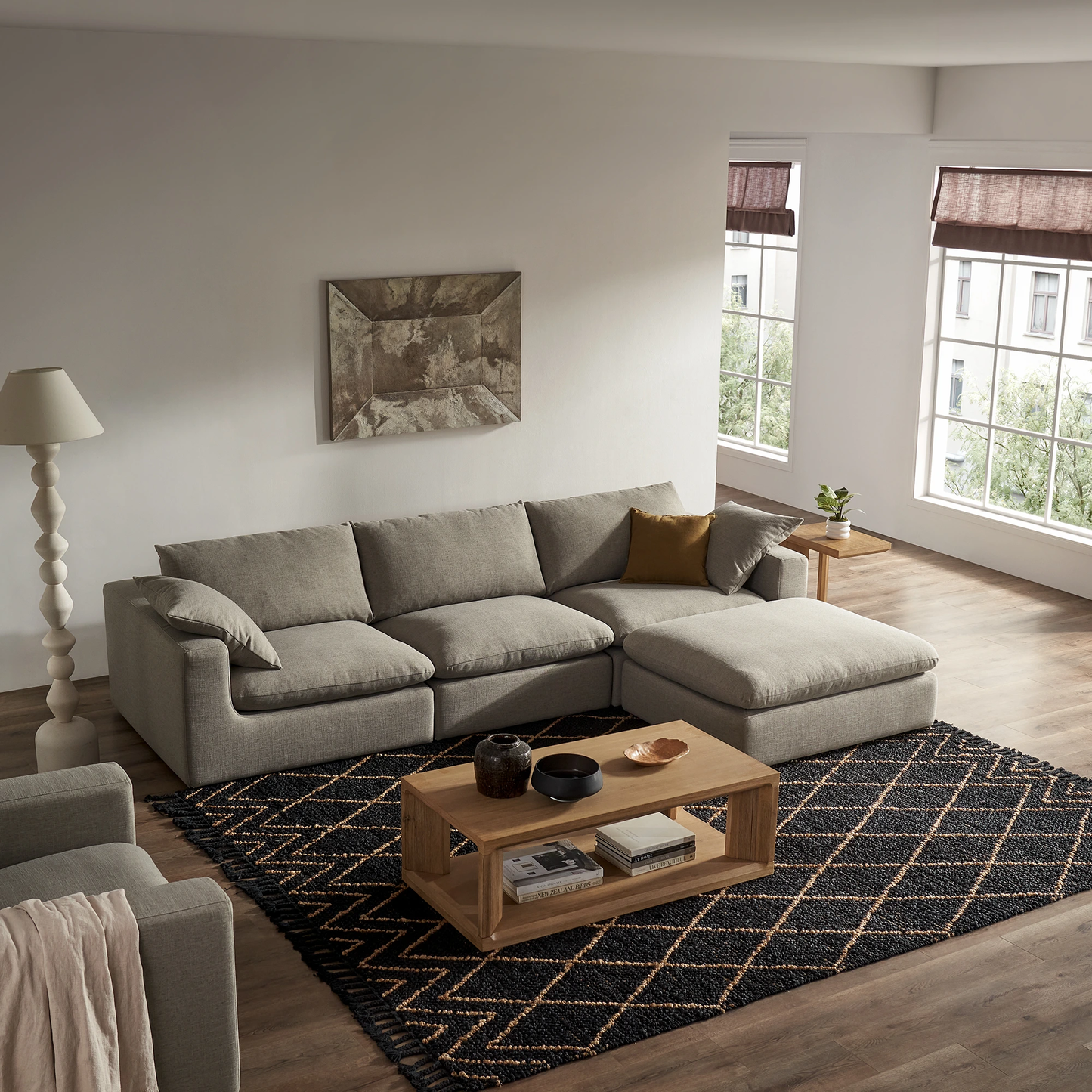 Duke Deep Seat Sofa, 3 Seater, Gray