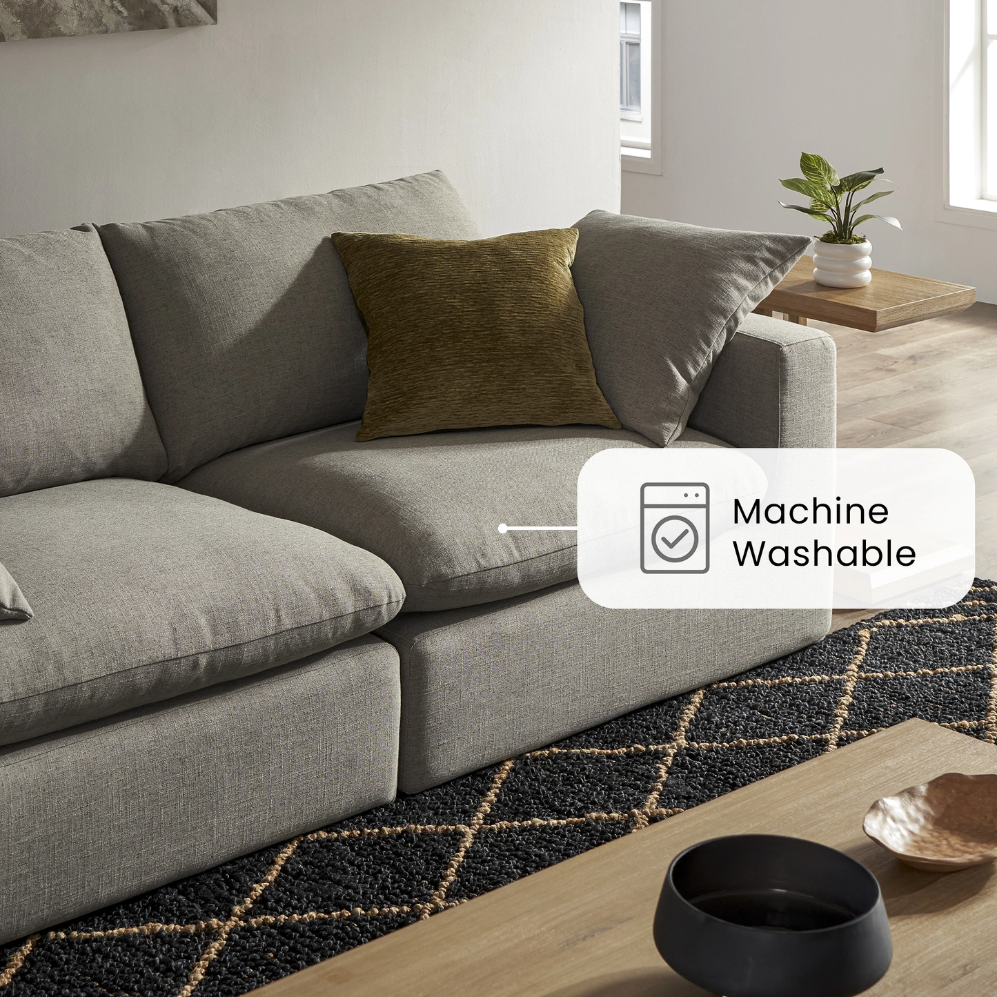 Duke Deep Seat Sofa, 5 Seater, Gray