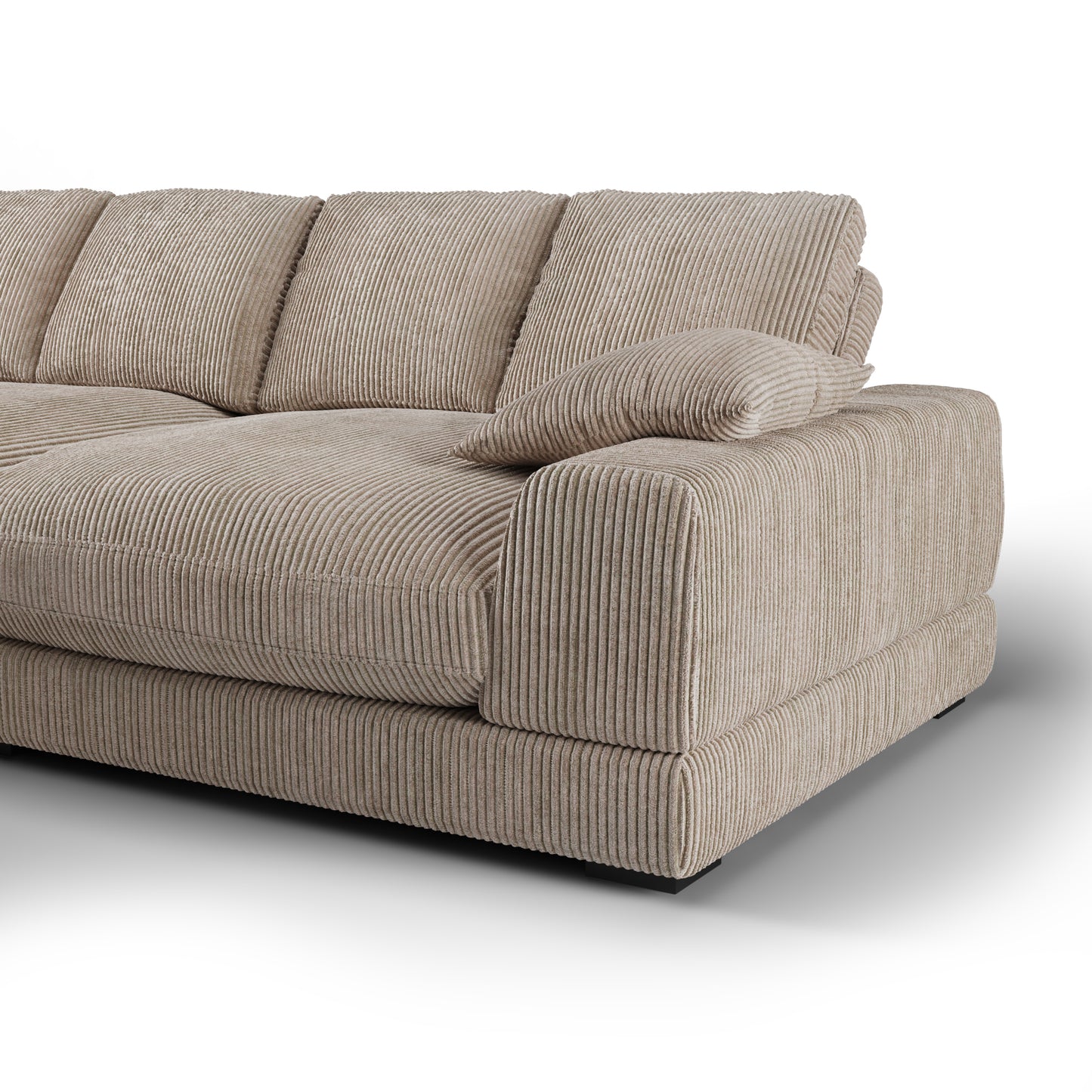 Plush Reversible Deep Seat Sectional Sofa, Cappuccino