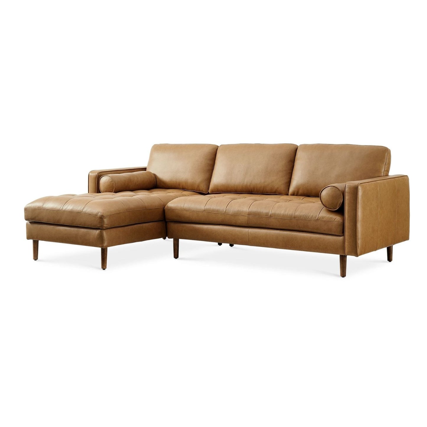Napa Right Facing Sofa, Tan PU Leather