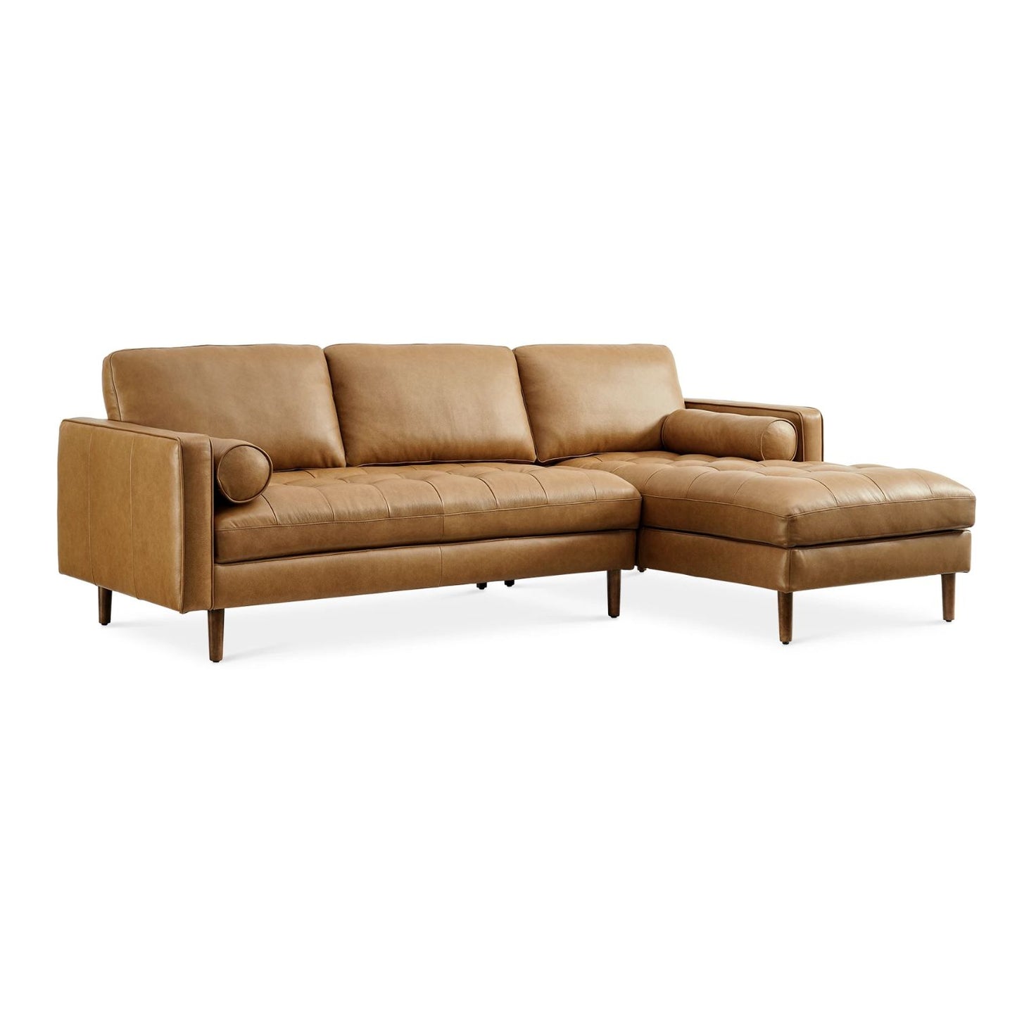 Napa Left Facing Sofa, Tan PU Leather