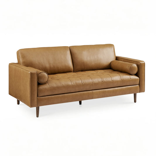 Napa 2 Seater Sofa, Tan PU Leather