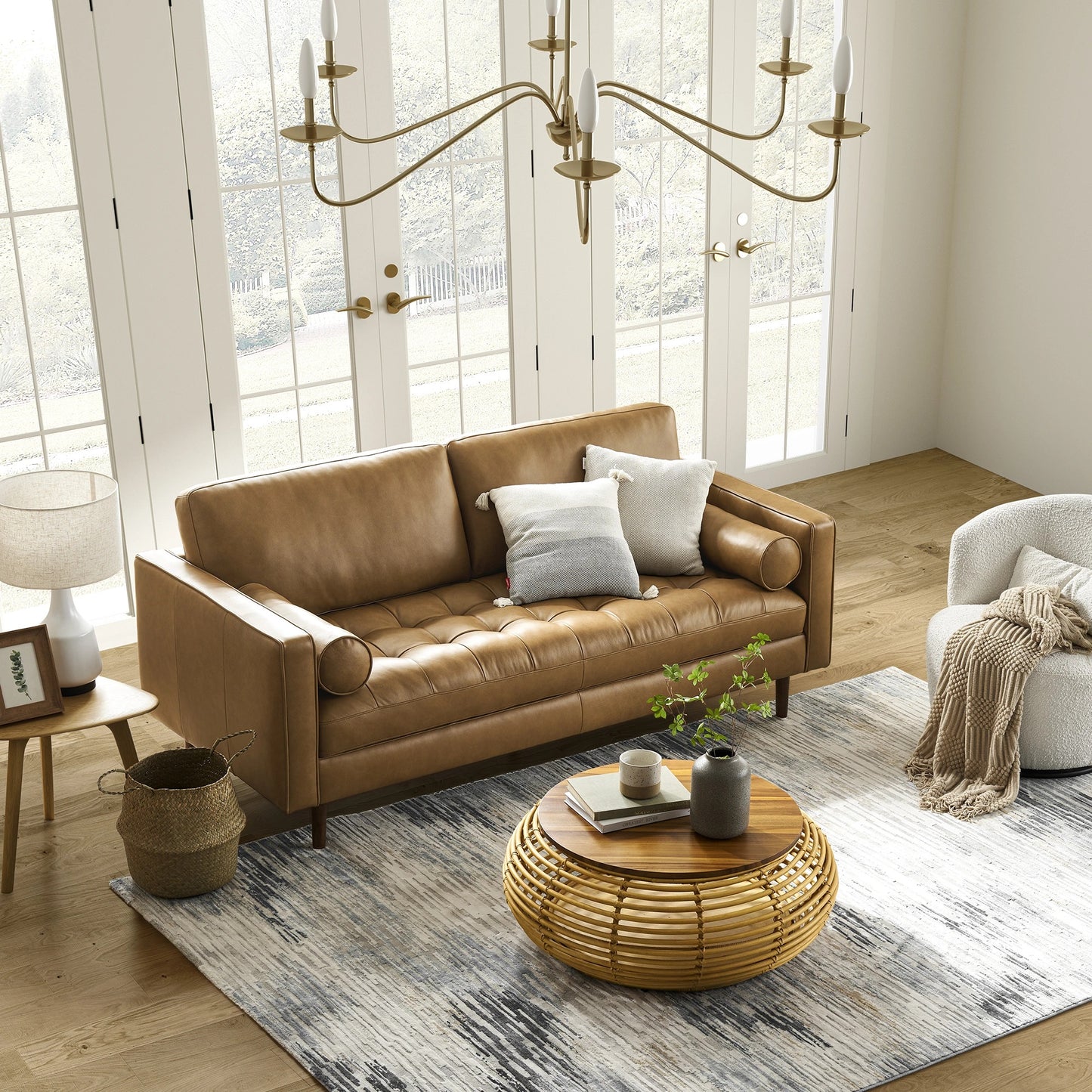 Napa 2 Seater Sofa, Tan PU Leather