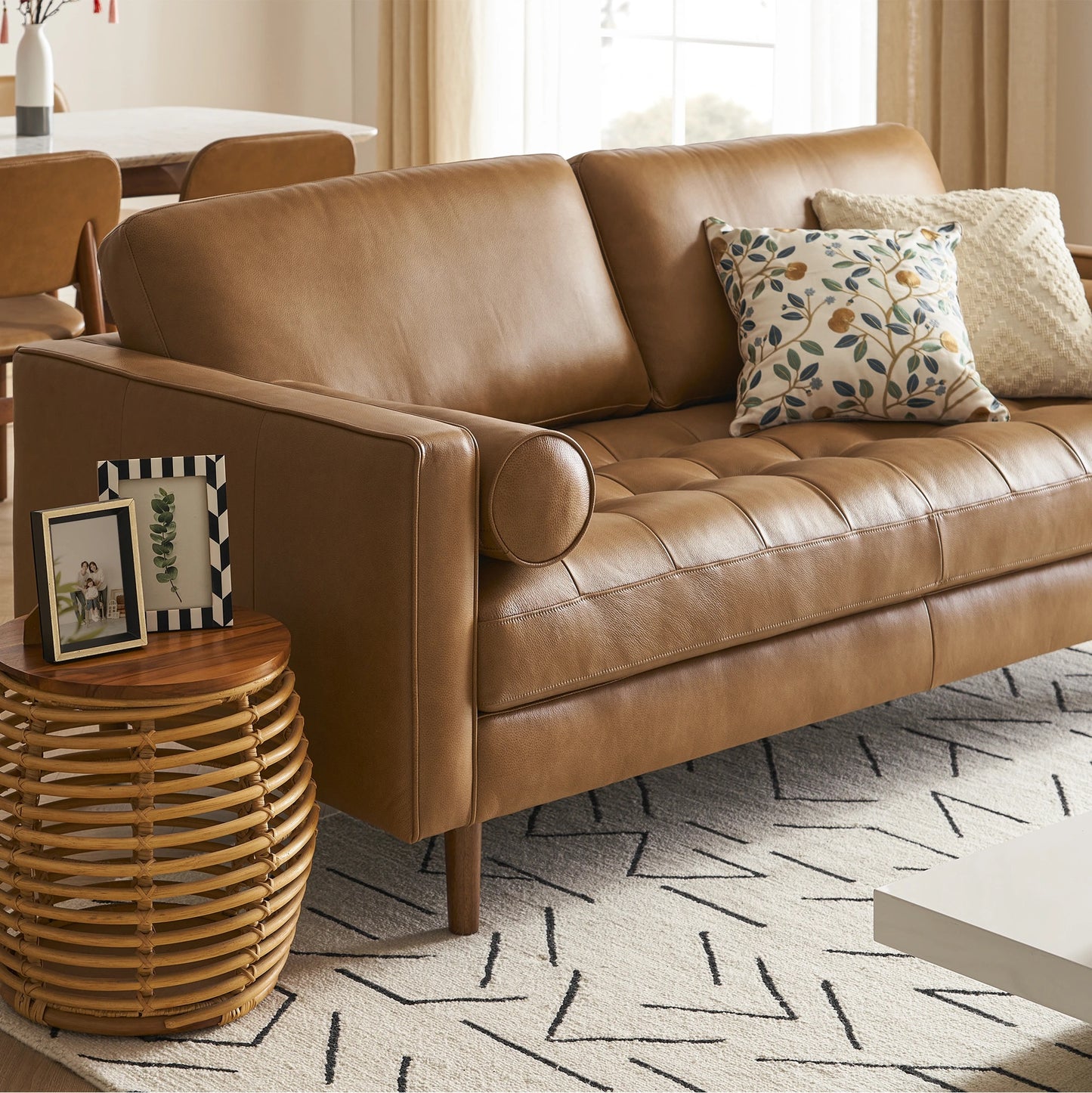 Napa 2 Seater Sofa, Tan PU Leather
