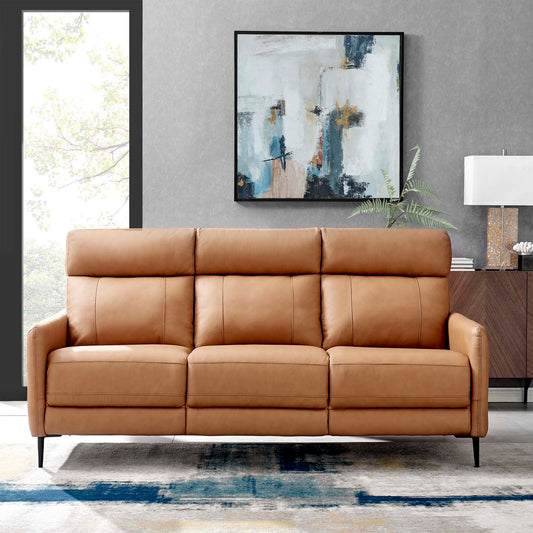 Huxley PU Leather Sectional Sofa, 3 Seater, Tan