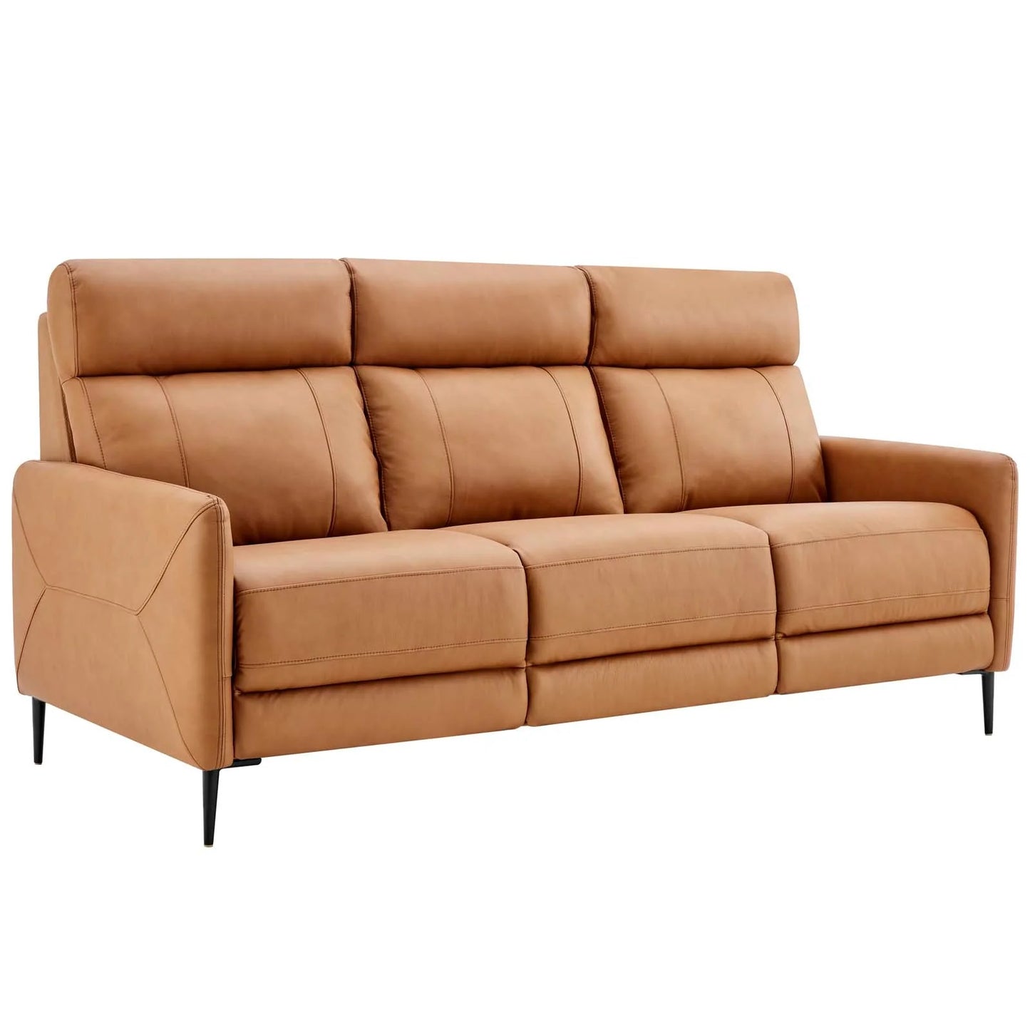Huxley PU Leather Sectional Sofa, 3 Seater, Tan