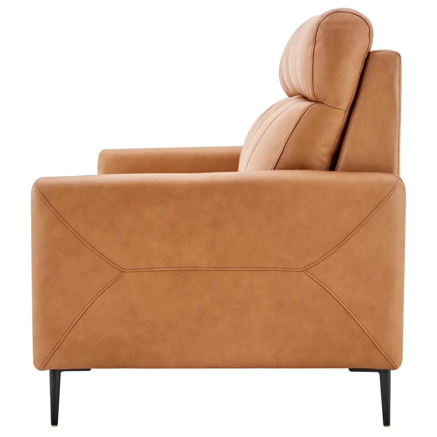Huxley PU Leather Sectional Sofa, 3 Seater, Tan