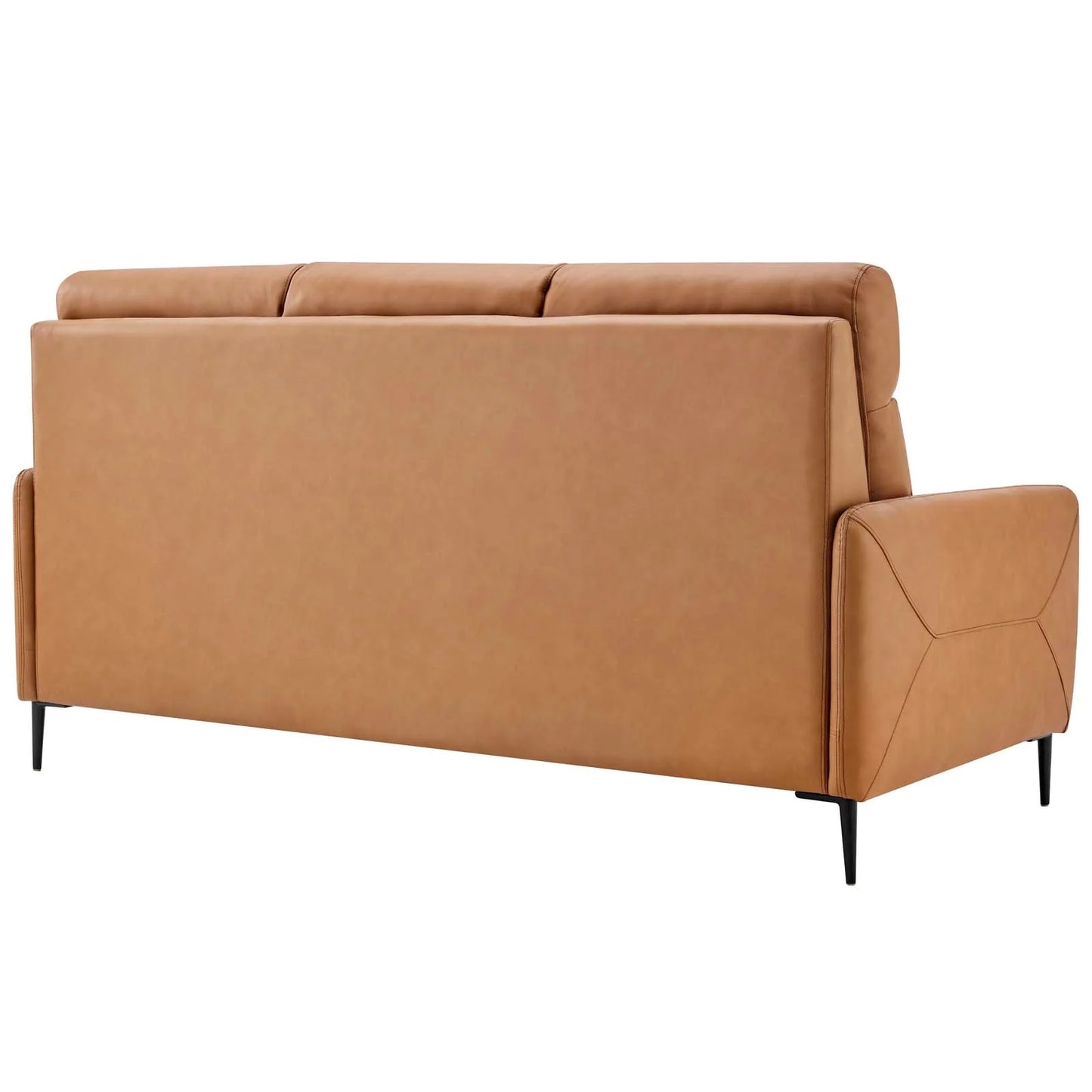 Huxley PU Leather Sectional Sofa, 3 Seater, Tan