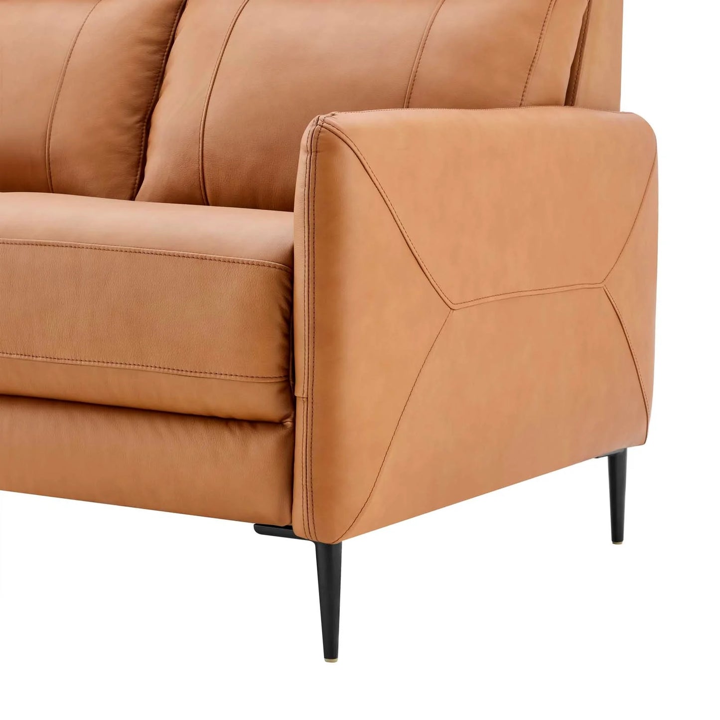 Huxley PU Leather Sectional Sofa, 3 Seater, Tan