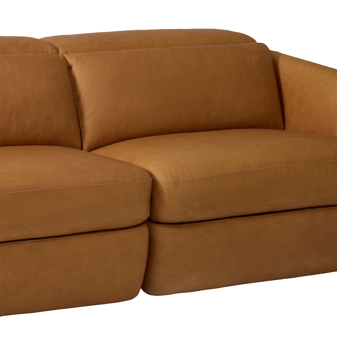 Aurum Recliner Leather Sofa, 3 Seater, Tan