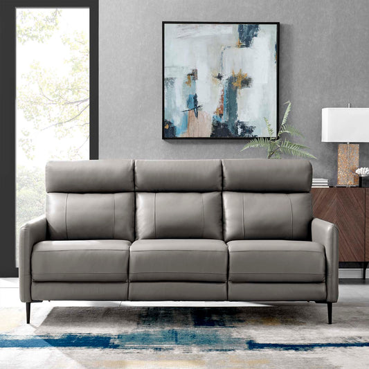 Huxley PU Leather Sectional Sofa, 3 Seater, Gray