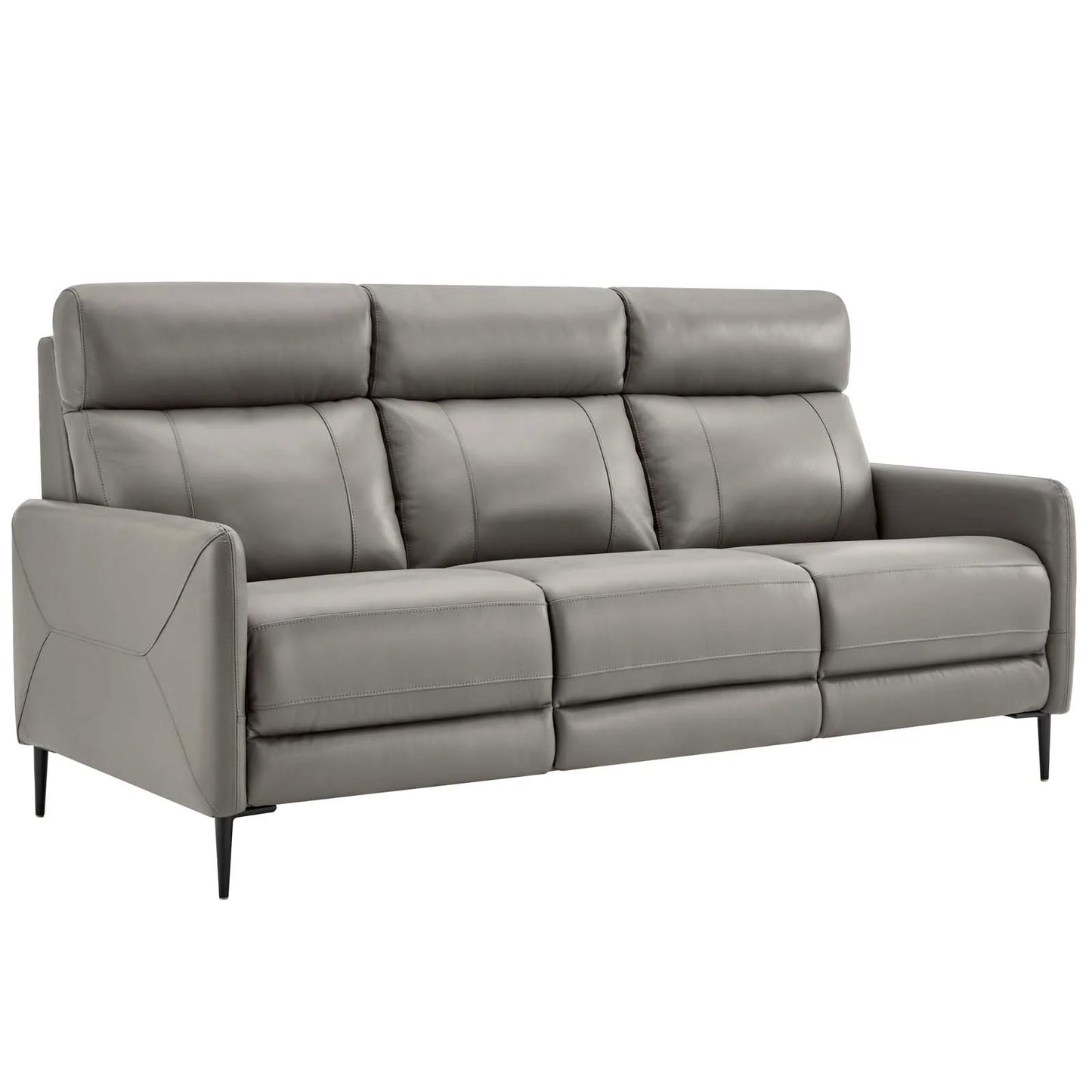 Huxley PU Leather Sectional Sofa, 3 Seater, Gray