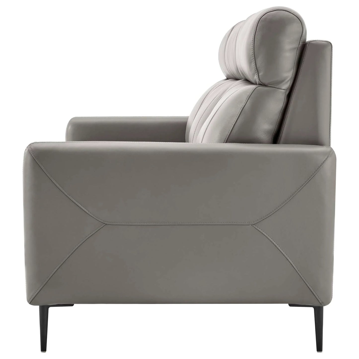 Huxley PU Leather Sectional Sofa, 3 Seater, Gray