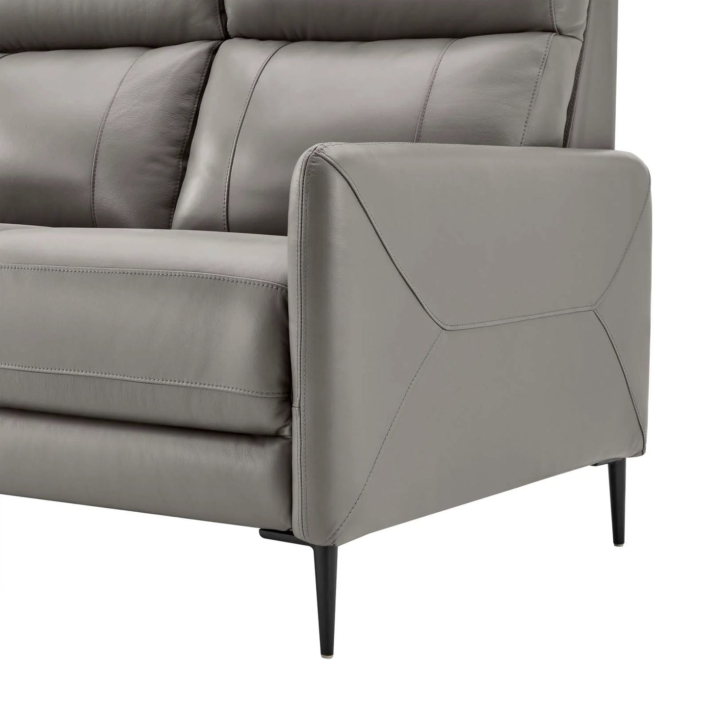 Huxley PU Leather Sectional Sofa, 3 Seater, Gray
