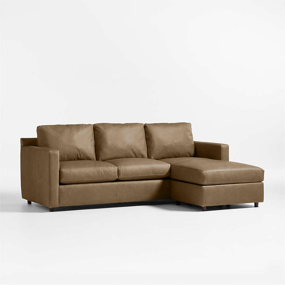 Fusion Sectional Sofa, Left Facing, Brown PU Leather