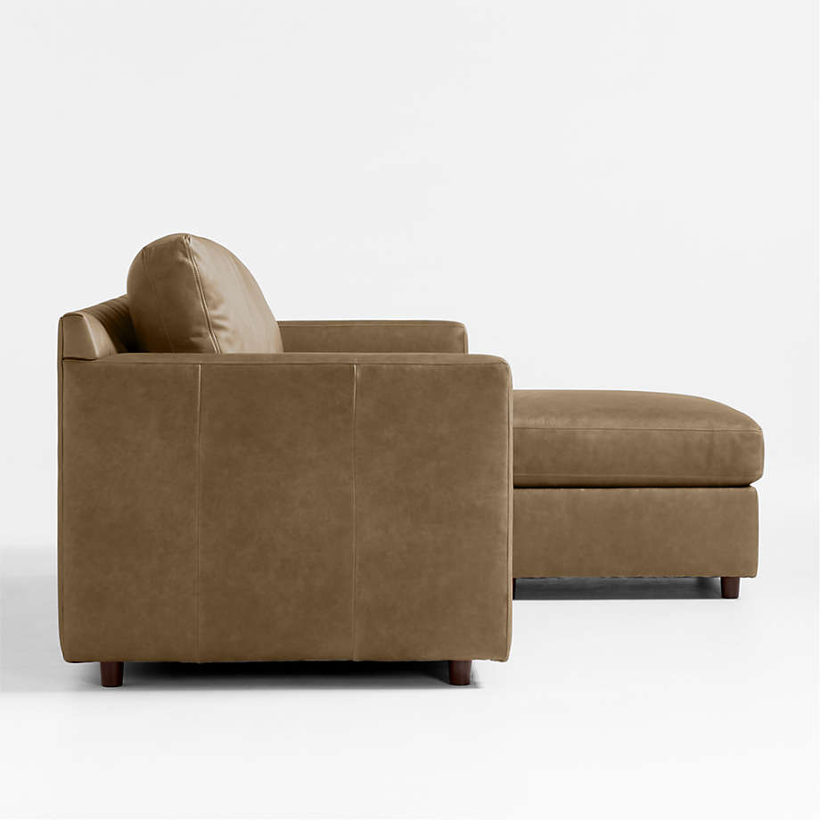 Fusion Sectional Sofa, Left Facing, Brown PU Leather