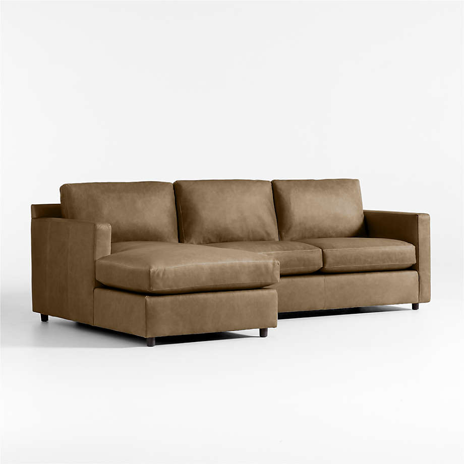 Fusion Sectional Sofa, Right Facing, Brown PU Leather