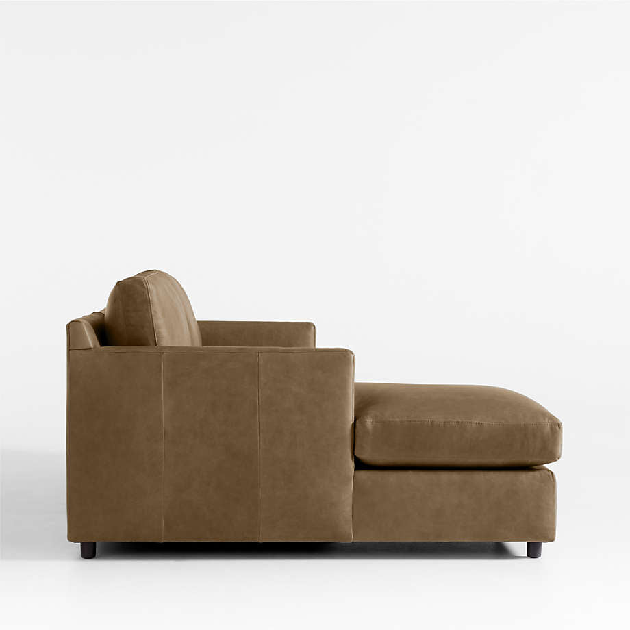 Fusion Sectional Sofa, Right Facing, Brown PU Leather