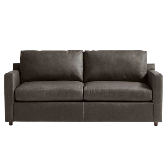 Fusion Sofa Cum Bed, 2 Seater, Dark Gray PU Leather