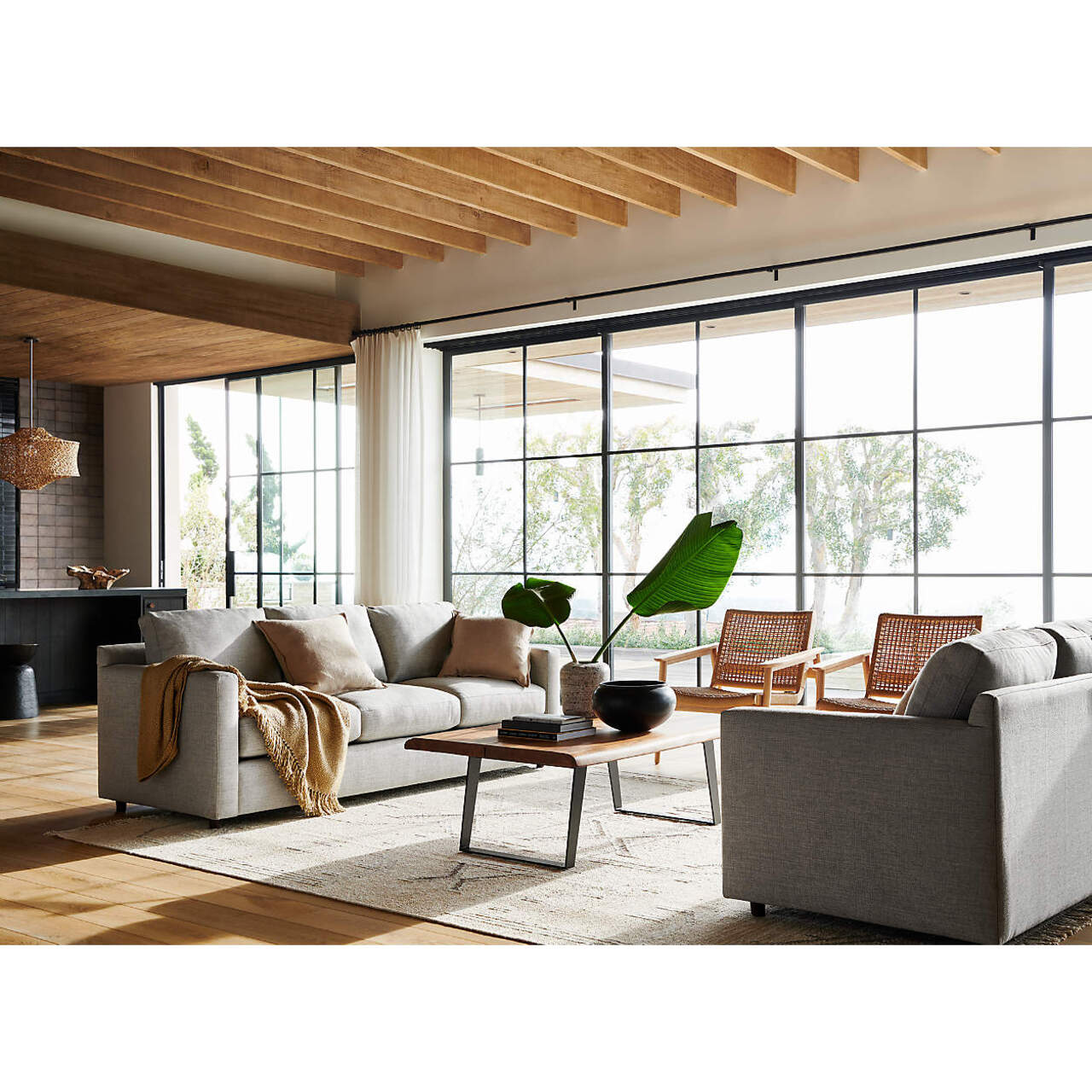 Fusion Sectional Sofa, 3 Seater, Charcoal