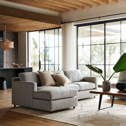 Fusion Sectional Sofa, Right Facing, Charcoal