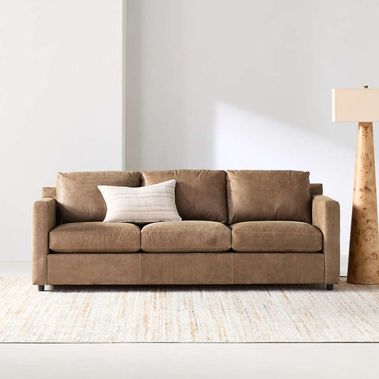 Fusion Sectional Sofa, 3 Seater, Brown PU Leather