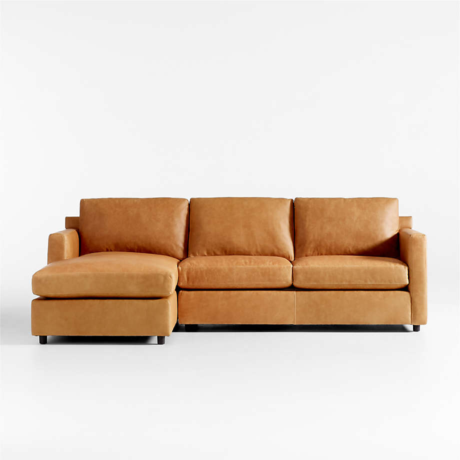 Fusion Sectional Sofa, Right Facing, Tan PU Leather