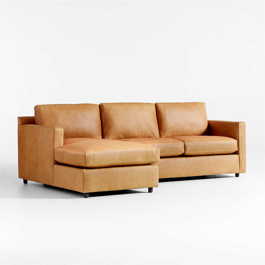 Fusion Sectional Sofa, Right Facing, Tan PU Leather